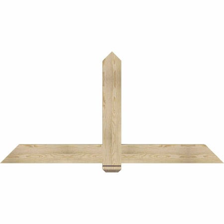 Ekena Millwork Eugene Rough Sawn Timber Gable Bracket, Douglas Fir, 72"W x 36"H x 4"D x 6"F, 12/12 Pitch GBW072X36X0406EUG00RDF